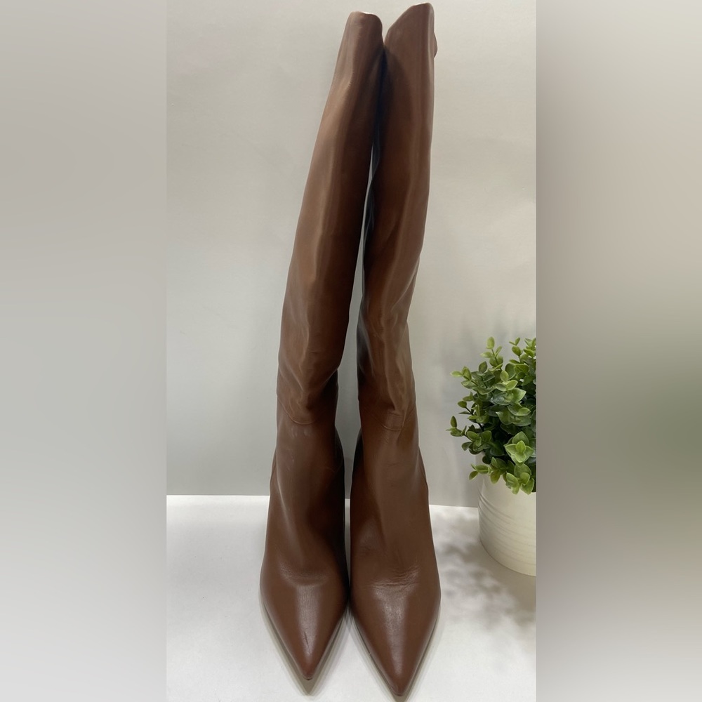 NEW Steve Madden Handles Women’s Knee High Leather Boots Brown Size 9 - Picture 2 of 9
